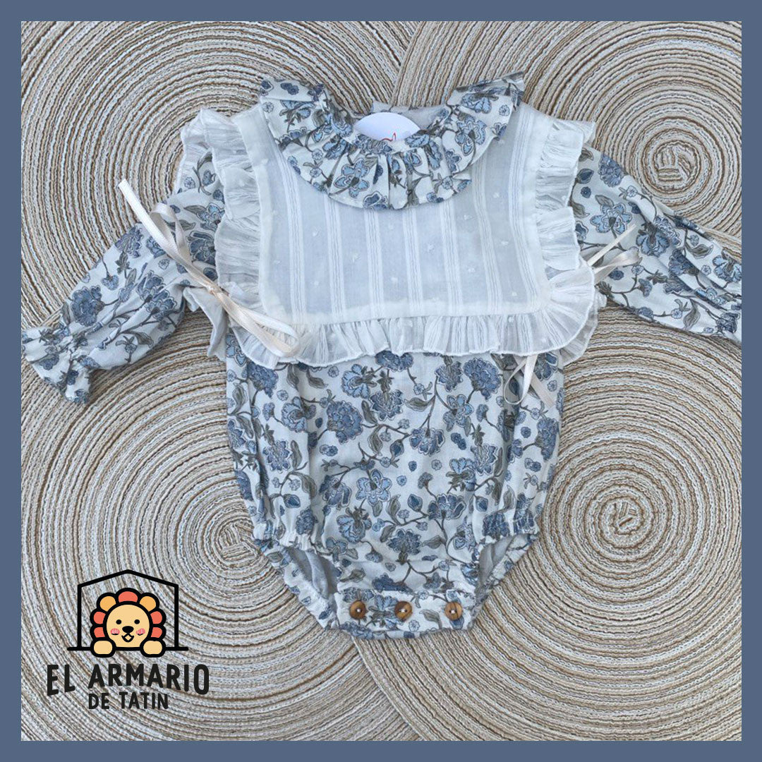 Pelele flor azul