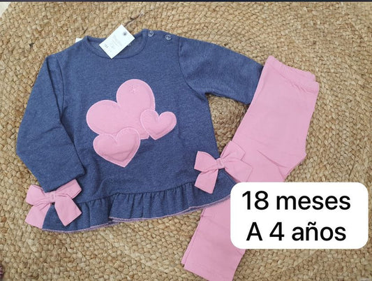 Conjunto legins corazón