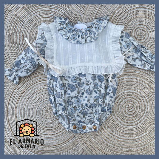 Pelele flor azul