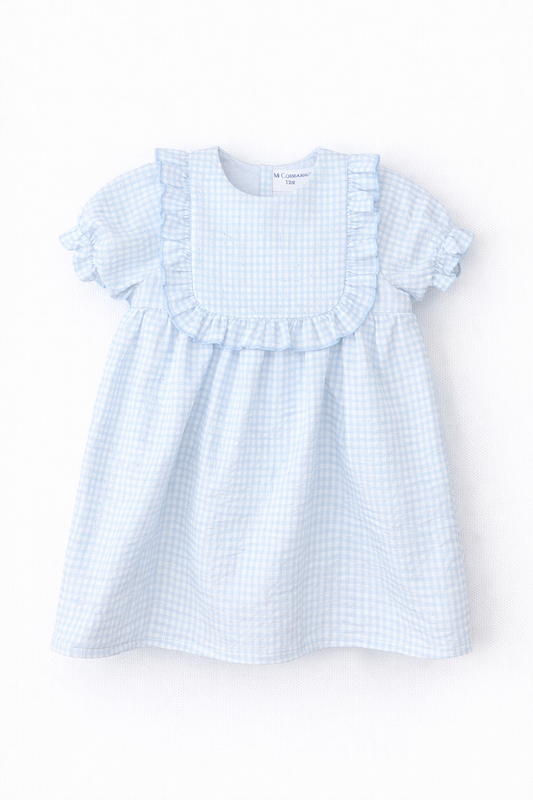 Vestido Vichy celeste