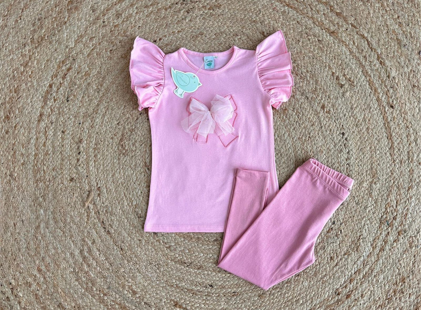 Conjunto lazo rosa